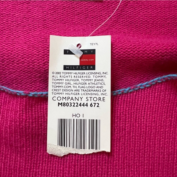 Tommy Hilfiger NWT Women’s Hot Pink Wool Blend Sweater W/ Multi Color Stripes M - Picture 12 of 16